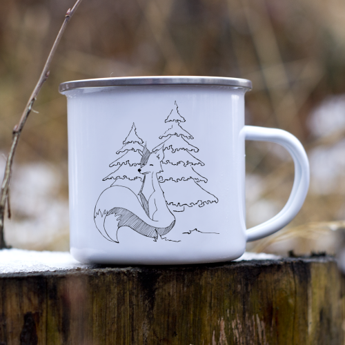 Kubek emaliowany - Lisek