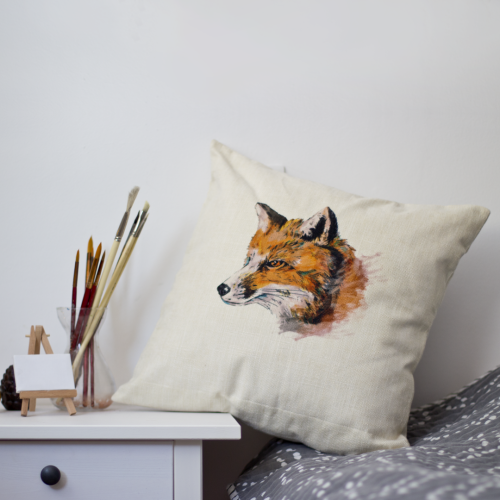 Poduszka z lisem. Pomysł na prezent.