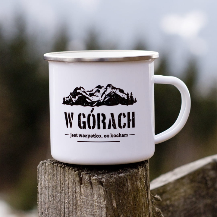 Kubek emaliowany - W górach jest wszystko, co kocham