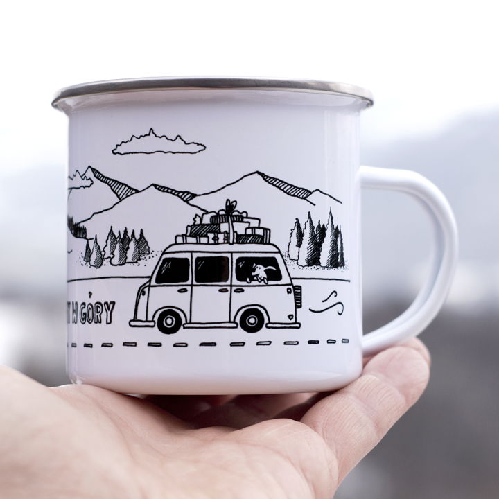 Kubek emaliowany - Rzućmy wszystko, jedźmy w góry