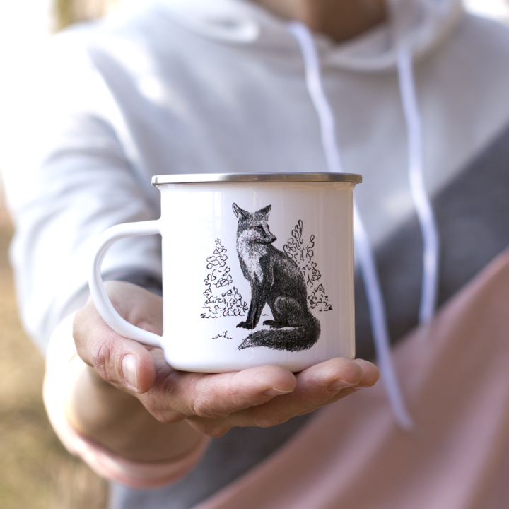 Kubek emaliowany - Lis