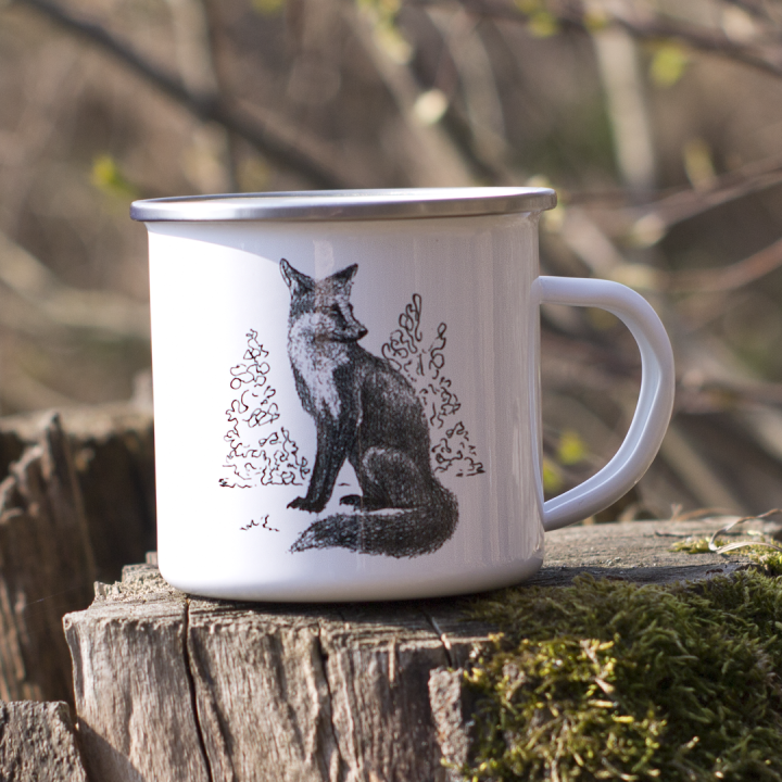 Kubek emaliowany - Lis
