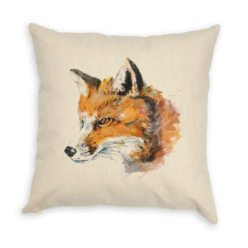 Ozdobna poszewka na poduszkę z lisem