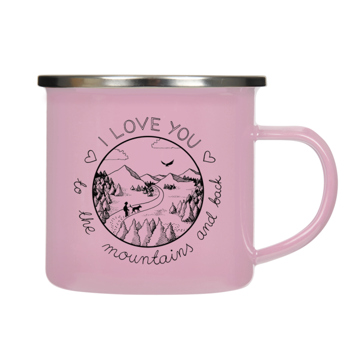 Kubek emaliowany - I love you to the mountains and back