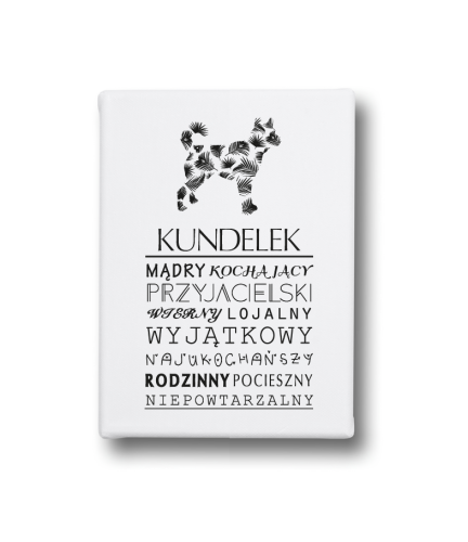 Typograficzny obraz na płótnie - Kundelek