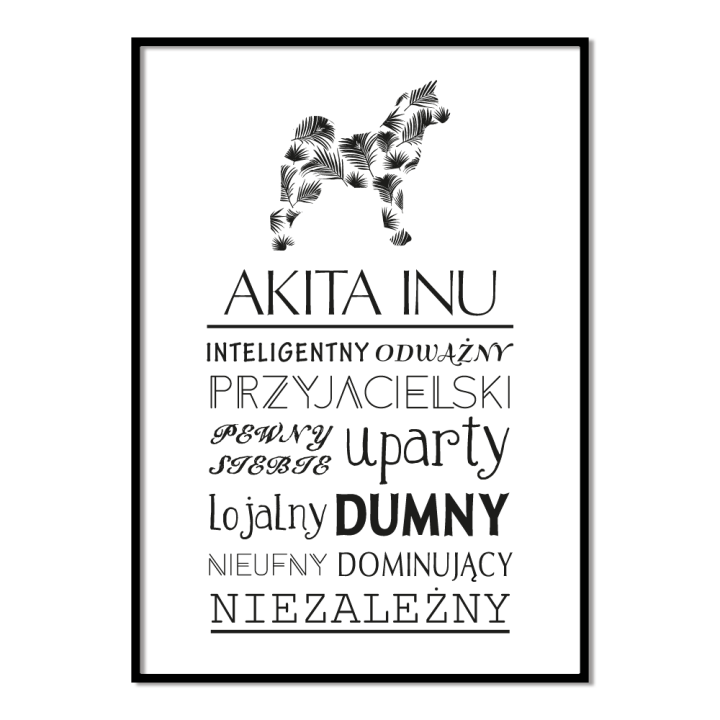 Plakat typograficzny - Akita